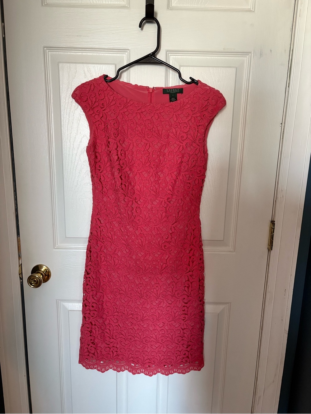 Ralph Lauren Coral Lace Sheath Dress